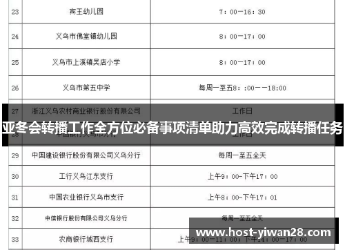 亚冬会转播工作全方位必备事项清单助力高效完成转播任务 亚冬会转播工作全方位必备事项清单助力高效完成转播任务