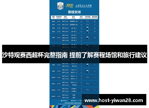 沙特观赛西超杯完整指南 提前了解赛程场馆和旅行建议 沙特观赛西超杯完整指南 提前了解赛程场馆和旅行建议